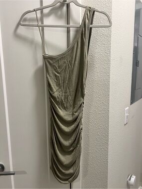 l*space One-Shoulder Ruched Olive Dress